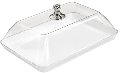 Kuchenplatte mit Deckel, transparente Tortenplatte für Dessert und Snacks | Kuchenhaube Staubsicher | Serviertablett mit Klarer Abdeckung | Dessertplatte | elegante Präsentation | leicht zu reinigen