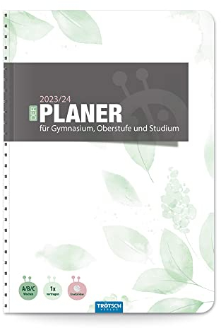 Trötsch Gymnasialplaner Blattgrün 23/24: Planer Schülerkalender Hausaufgabenheft Timer für die Oberstufe