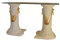 Antikes Wohndesign TV Rack Regal Fernsehschrank TV Schrank Lowboard Sideboard HiFi Tisch (Weiß-Matt-Gold)