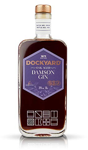 Copper Rivet Dockyard Damson Gin 50cl - Small Batch Gin Oak Aged Damson Gin Flavoured - Artisan Craft Gin - Premium Gin, Kent Gin Handcrafted from Local Grains, Special Edition Gin, Flavoured Gin
