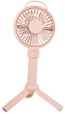 Schallen Rechargeable Battery USB Electric Handheld Portable Travel and Tripod Desk Table Small Mini Air Cooling Fan (Pink)