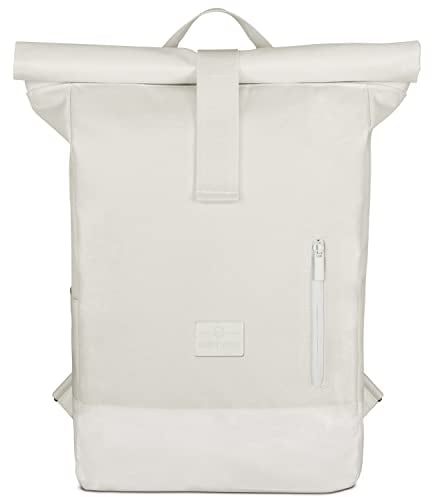 Johnny Urban Rucksack Damen & Herren Weiß - Robin Medium - Rolltop Mit Laptopfach für Uni Business Fahrrad - 15L - Nachhaltig - Wasserabweisend