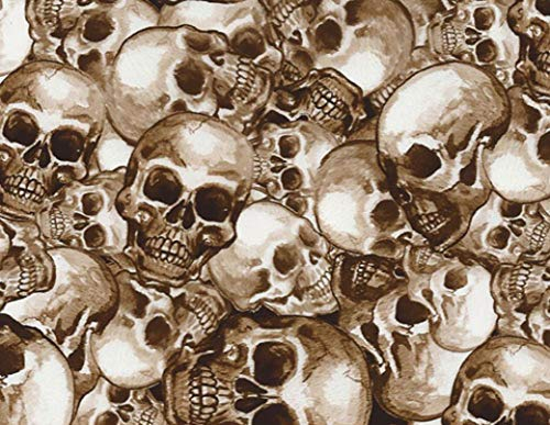 MST-DESIGN Wassertransferdruck Folie I Starter Set Klein I WTD Folie + Dippdivator/Aktivator + Zubehör I 4 Meter mit 50 cm Breite I Totenköpfe Skulls Braun I CA-R-019