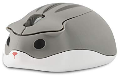 Hamster Wireless Silent Mouse, Cute Animal Cordless Mice 1200DPI Portable Optical Quiet Mice for Travel School Office for PC Computer Laptop Gift (Gray)
