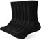 Alaplus Sneaker Socken, Sportsocken Herren 43-46, Arbeitssocken Crew Socks,Trekkingsocken Atmungsaktiv Laufsocken Gepolstert Baumwolle - Schwarz