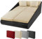 Montafox Poly Rattan Tagesbett XXL 2 Personen Liege Auflagen 10cm Doppelliege Daybed Gartenliege Sonneninsel Liegeinsel Garten Terrasse Outdoor, Farbe:Titan-Schwarz/Sandstrand