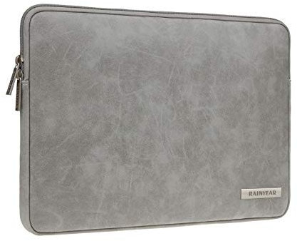RAINYEAR 16 Inch Laptop Sleeve PU Suede Leather Case Protective Padded Carrying Bag Specially Compatible with 16 MacBook Pro/Max M1 M2 M3 M4 A2141 A2485 A2780 A2991 A3403 A3186(Grey)