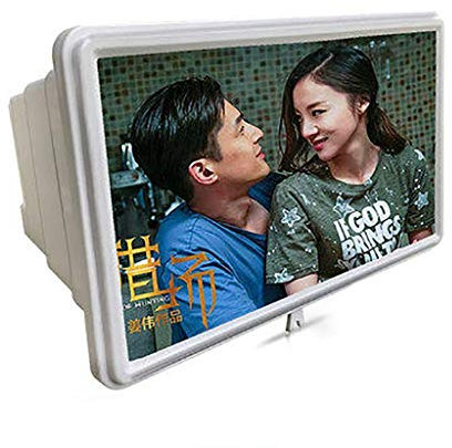 XBSLJ Bildschirm Vergrößerungsglas Bildschirmlupe für Mobiltelefone, 12 '' 3D-Handy-Lupe Projektor-Bildschirmvergrößerung HD, Faltbarer Telefonständer mit Bildschirmverstärker, The Big Picture