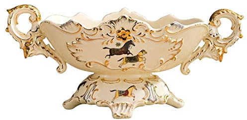 Frutero de Cocina Placa de fruta de cerámica, placa de almacenamiento de frutas dulce apetitoso ensaladera, decoración del hogar europeo artesanía artesanales de cerámica Plátano Manzana Fruta Plato