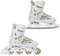 RAVEN Profession 2in1 Schlittschuhe Inlineskates Inliner für Kinder und Erwachsene verstellbar (White/Gold, 38-42 (25cm-27,5cm))