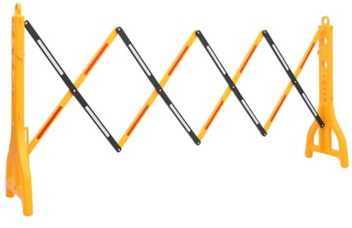 vidaXL Faltbare Verkehrsschranke Sicherheitsschranke Absperrschranke Verkehrsabsperrung Schrankenzaun Absturzsicherung Gelb Schwarz 250x38x96cm