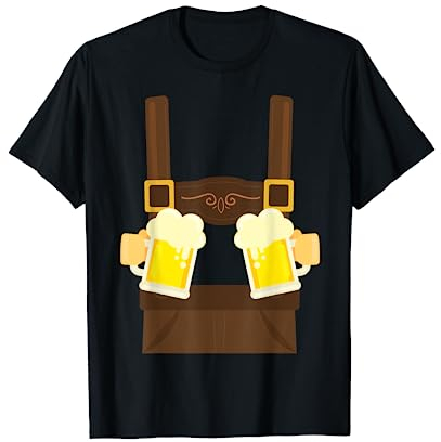 Fake Hosenträger Lederhosen Bayern Bier Trachten T-Shirt