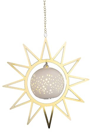 formano LED Stern mit Kugelleuchte und Sternchenmuster Fensterdeko Weihnachten Ø 25 cm Leuchtedeko