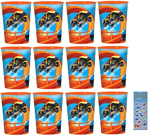 Amscan Hot Wheels Geburtstagsparty-Zubehör-Set mit wiederverwendbaren Kunststoffbechern, 12 Stück