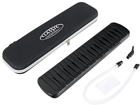 Classic Cantabile PML-37 BK Melodica 37 Tasti - Pianola a Bocca - Custodia e Boccaglio in Dotazione - Strumento Tastiera a fiato per bambini e principianti - colore nera