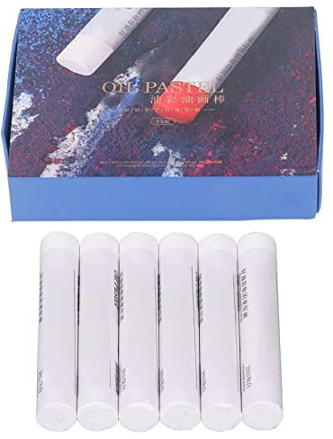 Hztyyier 6 Stück Weiße Pastellfarben Einzigartige Textur Wachs Einfarbige Ölpastelle für Maler Malerei Pigment Gemischt