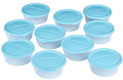 RoyalFay Pizzaballenbox Piccolo 10 Stück mit Deckel türkis Pizzateigballen Zutatenbehälter Gärbox