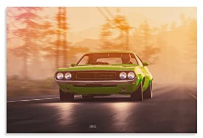 Sportauto-Poster für 1970 Dodge Challenger RT Hyper Car Supercar Racing Car Poster Dekorative Malerei Leinwand Wandposter und Kunstbild Druck Moderne Familie Schlafzimmer Dekor Poster 30 x 45 cm