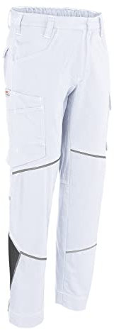 KÜBLER Workwear | KÜBLER ICONIQ Cotton Arbeitshose | weiß/anthrazit | Größe 31