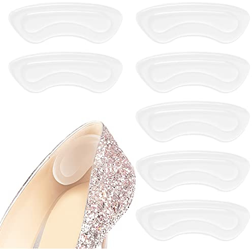 PSIMET Fersenschutz Silikon, 5 Paare Gel Fersenschutz Silikon Pads, Ferse Gel für zu Große Schuhe, Fersenschutz, Selbstklebend Silicon Heel Pads für High Heels, Lederschuhe