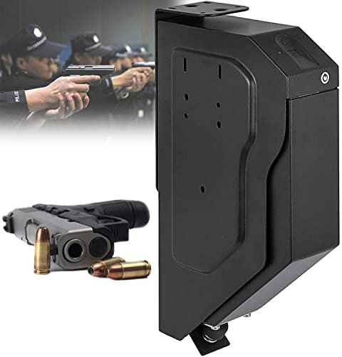 GEJLELDS Stahl Security Gun Box Safe, Mini Kurzwaffe Tresor, Kurzwaffenschrank mit Fingerabdruck und Schlüssel Tragbare Pistole Waffenschrank 4 X AA-Batterie Waffen Tresor für Hause Sicherheit