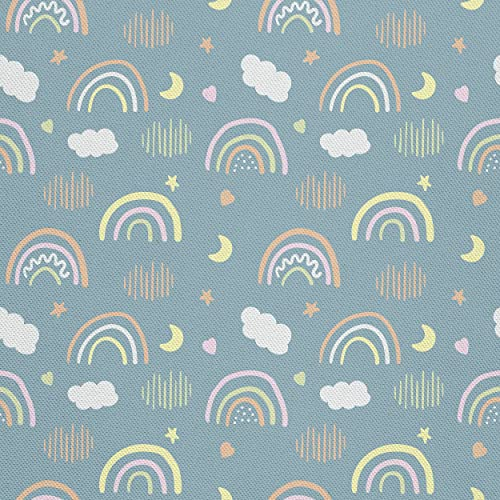 HEKO PANELS Stoff Oxford Wasserdichte Meterware Canvas-Stoff Polyester Stoff Zum Nähen Nähstoffe Dekostoffe Wasserabweisend Blickdicht Regenbögen 1 Meter 155 x 100 cm, DR150