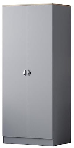 FWStyle Esher 2 Door Wardrobe with Metal Handles and Rail.Soft Close Hinges,Matt Grey