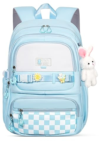 Aucuu Kawaii Rucksack, Kinderrucksack, Schultaschen für Mädchen, Große Kapazität Schultasche, Anti-Theft Rucksäcke, Harajuku Schultasche für Teenager-Mädchen, Hellblau