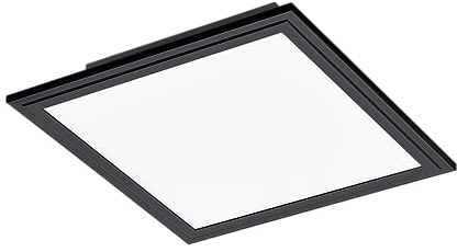 EGLO LED Panel Salobrena 1, quadratische Deckenlampe, Deckenleuchte aus Kunststoff in Weiß und Metall in Schwarz, Aufbauleuchte für Büro, Flur und Küche, neutralweiß, 30x30 cm