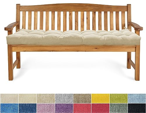 PHUSTJKL Bankauflage Bankkissen 170X40X6CM Sitzkissen für Bank rutschfeste Bankpolster Gartenbankkissen Rückenkissen Schaukel Stuhlkissen für Outdoor/Indoor Gartenmöbel Terrasse-Cremefarben