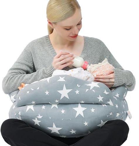 Chilling Home Stillkissen XXL Schwangerschaftskissen Seitenschläferkissen für Baby,Pregnancy Pillow mit Baumwoll Stillkissenbezug,Verstellbares Kissen Schwangerschaft Stillkissen Baby