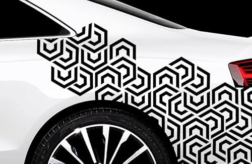 Hexagon Pixel Cyber Camouflage XXL Set Auto Aufkleber Sticker Tuning Wandtattoo Waben