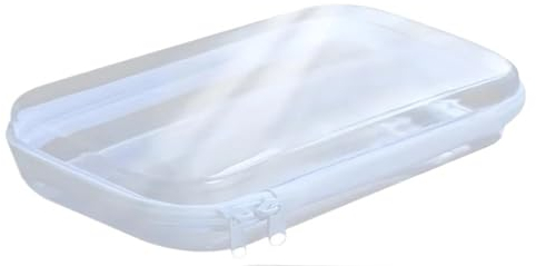 Hartplastik-Tasche mit Reißverschluss, harte Aufbewahrungstasche mit Reißverschluss, weiß, Spielzeugaufbewahrung, Hartplastik-Federmäppchen, Aufbewahrungsorganisatoren (Color : M-25CMx20CM)