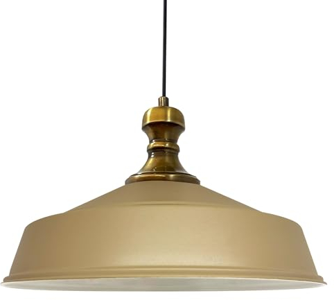 bamyum Asletl-Knob Hängelampe Industrial Vintage Ø41 cm, Küchenlampe Hängend Vintage, Pendelleuchte Esstisch Vintage, Hängelampe Esstisch, Wohnzimmerlampe, Pendelleuchte Beige Metall, Küchenlampe