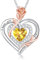 LAVUMO Halskette Damen Silber 925 Doppel Herz Rose Blume Kette Damen Geburtsstein Halsketten Muttertag Geburtstag Valentinstag Weihnachten Schmuck Geschenke Frauen Mama (Silber-Gravur-11-November)