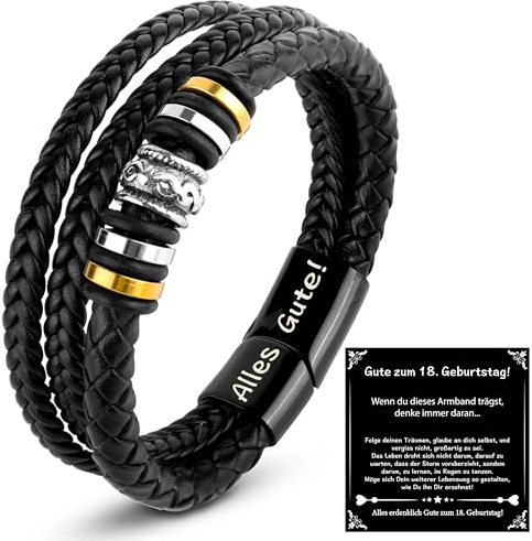Shoppawhile 18. Geburtstag Junge Geschenk Lederarmband Herren Coole Geschenkideen Geburtstag 18 Junge