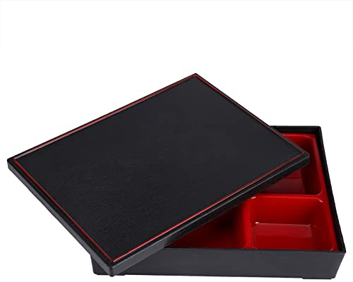 Japanese Bento Box, All in One Adult Lunch Box Traditional Sushi Tray Lightweight Reusable Food Container with 5 Compartments Sauce Container for Restaurant Office Picnic