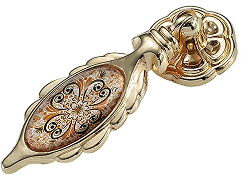 GeOinQL Vintage-Türgriffe, Griffe für Küchenschränke, Zinklegierung mit Keramikknöpfen, Schrankgriffe mit Schrauben for Küche, Schlafzimmer, 1 Stück (Color : Single Hole, Size : 192Mm)