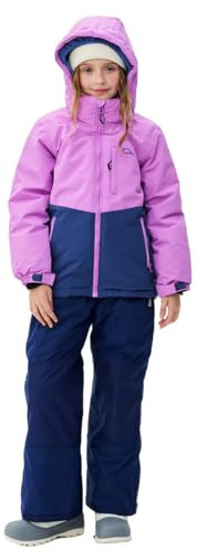 SMONTY SNOWER Mädchen Schneeanzug mit abnehmbarer Kapuze, Skianzug, extra warm, Winteranzug
