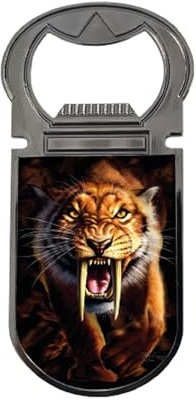 3D LiveLife Flaschenöffner - Sabertooth von Deluxebase Lentikular 3D Tiger Magnetischer Flaschenöffner Kühlschrankmagnet Flaschenöffner für Bierflaschen und Bar Zubehör für Zuhause, Reisen und