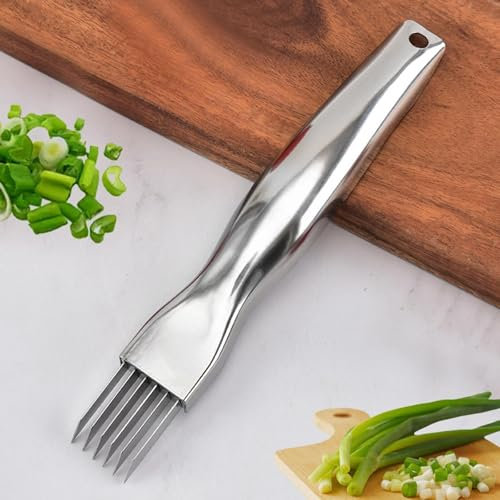 YZMXIY Shred Silk The Knife, 2025 New Upgrade Wellenschneider, Edelstahlmesser zum Hacken von Frühlingszwiebeln, Zerkleinerung Cutter Shredder Messer Haushalt Multifunktionale Food Slicer Gadget