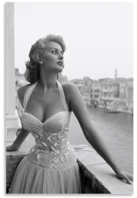 HKLOPUY Poster Beauty Women Sophia Lor, Stern, dekoratives Gemälde, Leinwand, Wandposter und Kunstdruck, modernes Familienschlafzimmer, Dekoration, Poster, 20 x 30 cm