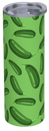 YXDVPALNE Grüne reife Zucchini Wasserflasche Isolierte 20 Unzen Edelstahl Becher Vakuum Tumbler Wasser Flasche