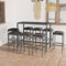 Iiaky 9-TLG. Gartenbar-Set mit Kissen Bartisch Mit Barhocker Set Outdoor Stehtisch Garten Bartisch FüR Zu Hause Poly Rattan Grau 3064827