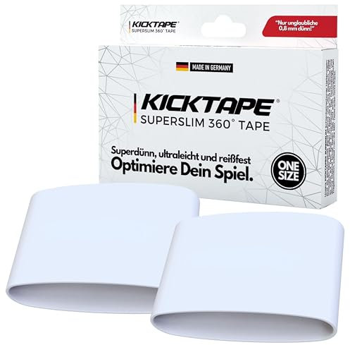 KICKTAPE® Super Slim Schienbeinschonerhalter - Reißfest aus schonendem Silikon für Schienbeinschoner Fußball Herren, Damen & Kinder, rutschfest & abwaschbar, Football, shin Guard Holder (Weiß)