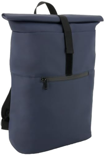 Mobilis Urbaner Rucksack, Rolltop, verstärkte Tasche, für Laptop 14-16 Zoll, Kapazität 16 l, wasserabweisend, Nachtblau