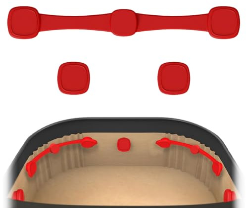 IKOPFLN 3er-Pack Air Fryer magnetische Silikonschnalle Set, magnet silikonschnalle hochtemperaturbeständige,magnetschnallen für airfryer um Pergamentpapier zu halten(A)