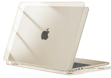 MOSISO Kompatibel mit MacBook Air 13 Zoll Hülle M5 M4 M3 M2 2026 2025-2022 | Ultradünne Hartschale Snap Schutzhülle Case für Mac Book Air 13,6 Zoll Hülle A3449 A3240 A3113 A2681, Kristall Polarstern