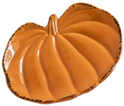 Cabilock Platos Cerámicos con Forma de Calabaza para Acción de Gracias Bandeja de Cerámica para Platos para de Cosecha Decoración para Fiesta de Halloween y
