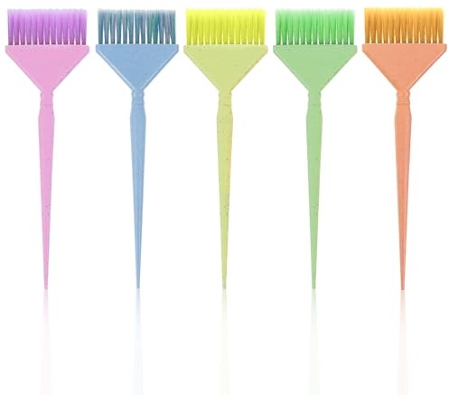 Elegaperma 5 Pcs Tint Brush,Coloful Dye Brush for Tinting,Highlight,Bleach | Professional Coloring Hair Colour Brush,Hair Dye Application Brush for Hair Coloring,Root Touch Up and Salon & Home DIY